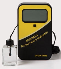 Fisher Scientific Digital Vaccine Thermometer with Alarm Dickson Fahrenheit / Celsius -50° to +122°F (-50° to +50°C) External Thermistor Probe Wall Mount Battery Operated
