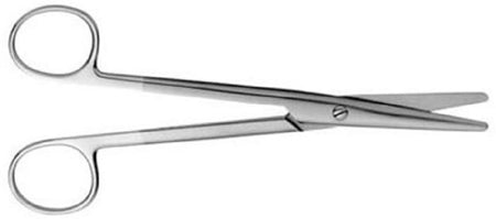 V. Mueller Dissecting Scissors Vital® Mayo 6-3/4 Inch Length Surgical Grade Stainless Steel / Tungsten Carbide NonSterile Finger Ring Handle Straight Blunt Tip / Blunt Tip - M-774474-1125 - Each