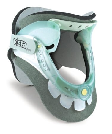 Aspen Medical Products Rigid Cervical Collar with Replacement Pads Aspen® Vista® TX Preformed Adult One Size Fits Most Two-Piece / Trachea Opening Adjustable Height Adjustable Neck Circumference