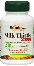 US Nutrition Herbal Supplement Sundown® Naturals Milk Thistle Extract 240 mg Strength Capsule 60 per Bottle