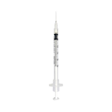 Sol-Millennium Medical Tuberculin Syringe with Needle Sol-Care™ 0.5 mL 27 Gauge 1/2 Inch Attached Needle Retractable Needle