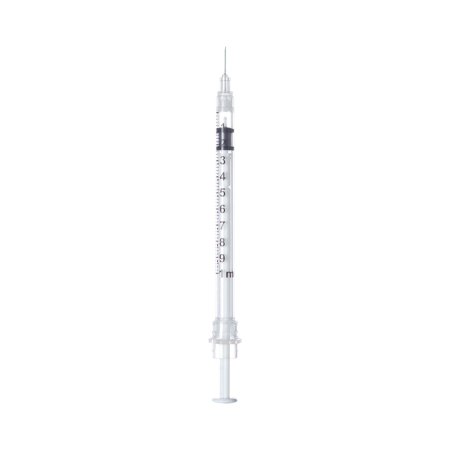 Sol-Millennium Medical Tuberculin Syringe with Needle Sol-Care™ 1 mL 30 Gauge 1/2 Inch Attached Needle Retractable Needle