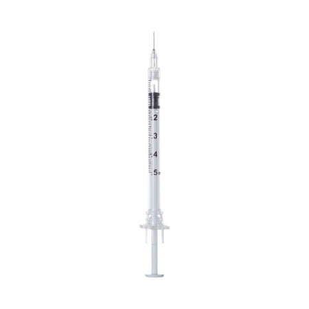 Sol-Millennium Medical Insulin Syringe with Needle Sol-Care™ 0.5 mL 29 Gauge 1/2 Inch Attached Needle Retractable Needle