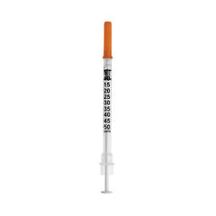 Sol-Millennium Medical Insulin Syringe with Needle Sol-Care™ 0.5 mL 30 Gauge 5/16 Inch Attached Needle Retractable Needle