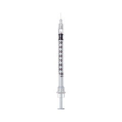 Sol-Millennium Medical Insulin Syringe with Needle Sol-Care™ 1 mL 30 Gauge 1/2 Inch Attached Needle Retractable Needle