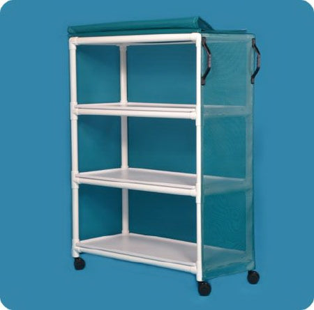 IPU Linen Cart with Cover Standard Line 3 Shelves PVC 3 Inch Twin Casters - M-775447-1550 - Each