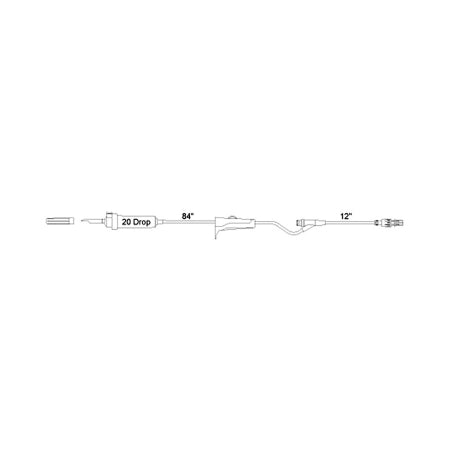 Smiths Medical Primary Administration Set Medex™ 20 Drops / mL Drip Rate 100 Inch Tubing 1 Port - M-775552-3403 - Case of 25