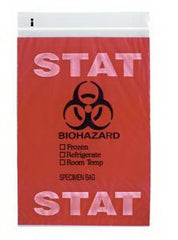 RD Plastics Company Biohazard/Specimen Transport Bag STAT 6 X 9 Inch Clear/Red - M-775576-2388 - Pack of 100