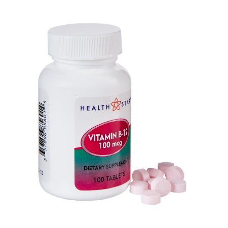 Vitamin Supplement Geri-Care Vitamin B12 100 mcg Strength Tablet 100 per Bottle