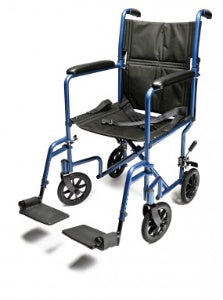 Graham-Field Transport Wheelchair Everest & Jennings® Aluminum Frame 250 lbs. Weight Capacity Full Length / Fixed Height / Padded Arm Black Upholstery