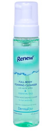 DermaRite Industries Rinse-Free Body Wash Renew™ Foaming 8 oz. Pump Bottle Citrus Scent