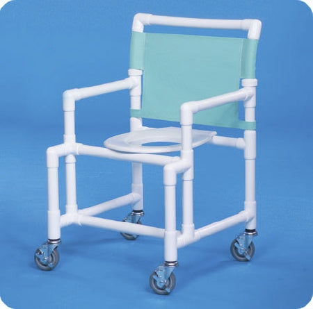 IPU Shower Chair Original Fixed Arm PVC Frame Mesh Back 25-1/2 Inch Seat Width