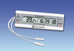 Fisher Scientific Digital Thermometer with Alarm Fisher Scientific™ Traceable® Fahrenheit / Celsius -58° to +158°F (-50° to +70°C) 2 Bullet Probes Multiple Mounting Options Battery Operated