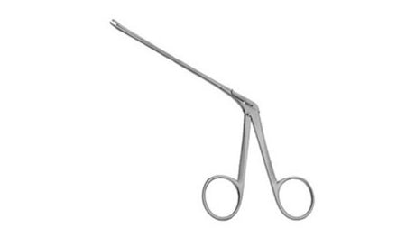 V. Mueller Ear Forceps V. Mueller® 4 Inch Length Surgical Grade Stainless Steel NonSterile NonLocking Finger Ring Handle Straight 1.0 mm Wide Round Cups - M-777442-1193 - Each