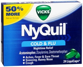 Procter & Gamble Cold and Cough Relief NyQuil® 325 mg - 15 mg - 6.25 mg Strength Gelcap 24 per Box