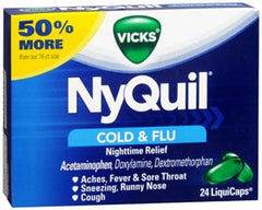 Procter & Gamble Cold and Cough Relief NyQuil® 325 mg - 15 mg - 6.25 mg Strength Gelcap 24 per Box