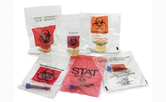 Medegen Medical Products LLC Specimen Transport Bag with Document Pouch 8 X 8 Inch Polyethylene Zip Closure Biohazard Symbol NonSterile