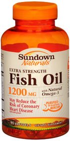 US Nutrition Omega 3 Supplement Sundown Naturals® Fish Oil 1200 mg Strength Softgel 90 per Bottle