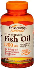 US Nutrition Omega 3 Supplement Sundown Naturals® Fish Oil 1200 mg Strength Softgel 90 per Bottle