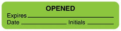 United Ad Label Pre-Printed Label Spee-D-Date® Communication Fill In Green Paper OPENED Expires_________Date_____Initials_____ Quality Control Label 3/8 X 1-5/8 Inch - M-778453-1379 - Roll of 565