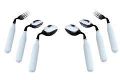 Fabrication Enterprises Teaspoon Comfort Grip Left Handed White Vinyl Coated