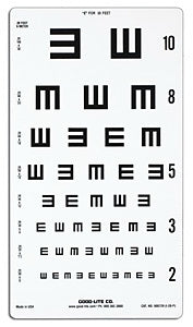 Good-Lite Eye Chart Good-Lite® 20 Foot Measurement Acuity Test