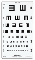 Good-Lite Eye Chart Good-Lite® 20 Foot Measurement Acuity Test