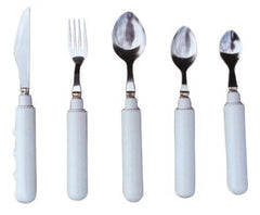 Fabrication Enterprises Fork Comfort Grip Weighted White Vinyl Coated