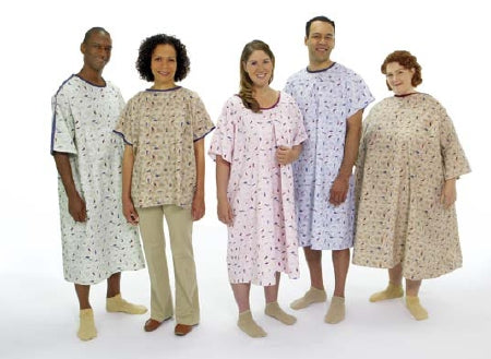 Hospitex / Encompass Group Patient Exam Gown Monet™ One Size Fits Most Heather Reusable