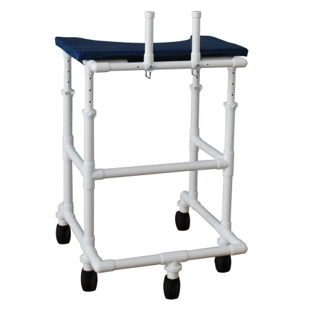 MJM International Platform Walker with Wheels Adjustable Height 400 Series PVC Frame 38 to 50 Inch Height