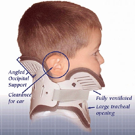 Ossur Rigid Cervical Collar NecLoc® Preformed Infant (0 to 24 Months) Size P1 Two-Piece / Trachea Opening