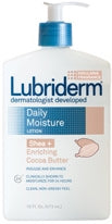 Hand and Body Moisturizer Lubriderm® Daily Moisture Shea + Enriching Cocoa Butter 16 oz. Pump Bottle Scented Lotion