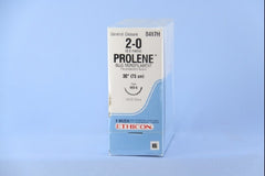 Suture with Needle Prolene Nonabsorbable Uncoated Blue Suture Monofilament Polypropylene Suture Size 2 - 0 30 Inch Suture 1-Needle 26 mm Length 1/2 Circle Taper Point Needle