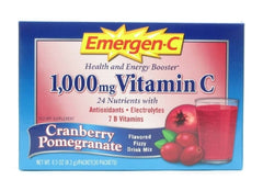 Glaxo Smith Kline Oral Supplement Emergen-C® Health and Energy Booster Cranberry Pomegranate Flavor Powder 0.3 oz. Individual Packet