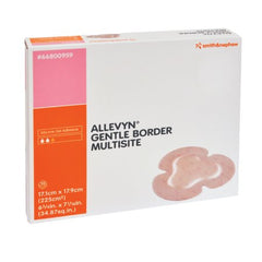 Smith & Nephew Silicone Foam Dressing Allevyn Gentle Border 6-3/4 X 7-5/8 Inch Trefoil Silicone Gel Adhesive with Border Sterile