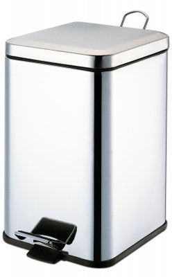 Graham-Field Trash Can Grafco® 32 Quart Square Silver Stainless Steel Step On - M-785016-1593 - Each