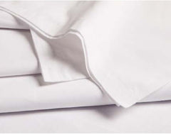 Hospitex / Encompass Group Bed Sheet Performance Fitted 36 W X 84 L X 8.5 H Inch White / Blue Hem Cotton 55% / Polyester 45% Reusable