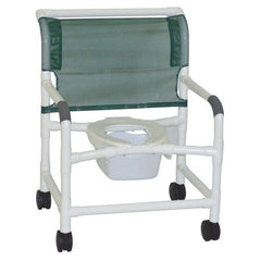 MJM International Shower Chair MJM International Fixed Arm PVC Frame 26 Inch Internal Seat Width / 30 Inch External Seat Width