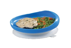 Fabrication Enterprises Scoop Plate with Suction Cup Base FabLife™ Blue Reusable Plastic 6-1/4 Inch Diameter