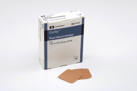 Cardinal Adhesive Spot Bandage Curity™ 1-1/2 Inch Plastic Square Tan Sterile