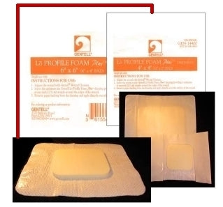 Gentell Foam Dressing LoProfile® Bordered 6 X 6 Inch Square Adhesive with Border Sterile