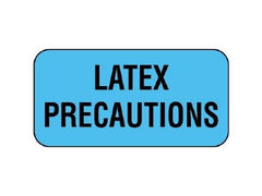 Shamrock Scientific Pre-Printed Label Allergy Alert Blue LATEX PRECAUTIONS Black Alert Label 3/4 X 1-1/2 Inch - M-786036-2171 - Roll of 500