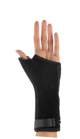 DJO Thumb Splint Exos® Medium Hook and Loop / Adjustable Cable Closure Left Hand Black