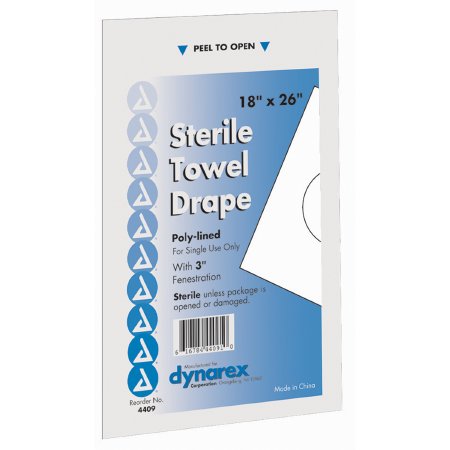 Dynarex Surgical Drape Dynarex® Towel Drape 18 W X 26 L Inch Sterile