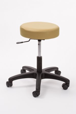 Brandt Industries Exam Stool Econobuoy Backless Pneumatic Height Adjustment 5 Casters Saddle Tan
