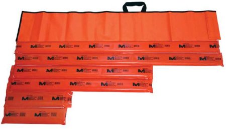 Morrison Medical Products Economy General Purpose Splint Set Padded Splint Wood / Vinyl Orange 15 Inch, 36 Inch, 54 Inch Length