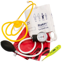Hopkins Medical Products Aneroid Sphygmomanometer Combo Kit Combo Kit Size Large Plastic Cuff Disposable Stethoscope