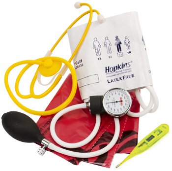 Hopkins Medical Products Aneroid Sphygmomanometer Combo Kit Combo Kit Child Size Plastic Cuff Disposable Stethoscope