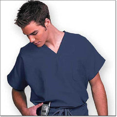 Fashion Seal Uniforms Scrub Shirt 4X-Large Navy Blue 1 Pocket Short Cap Sleeve Unisex - M-875023-4479 - Each