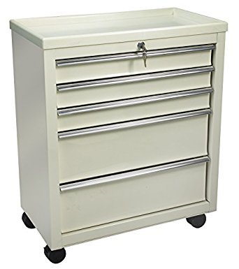 Lakeside Manufacturing Bedside Cart 13-1/4 X 24-1/2 X 29 Inch Beige Cabinet, Tan Drawer, Silver Pull Color 2 Drawers, 6 Inch / 3 Drawers, 2-3/4 Inch - M-787565-2444 - Each
